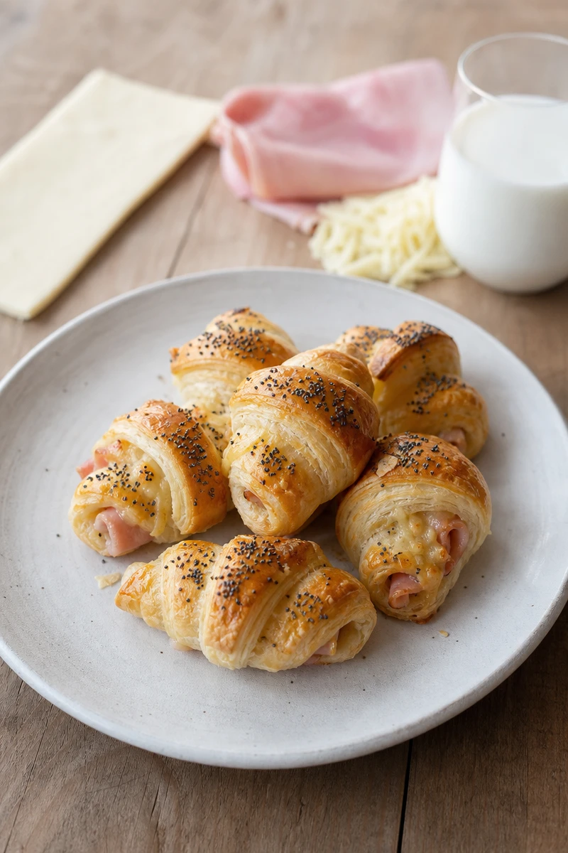 Mini croissants jambon apéritif