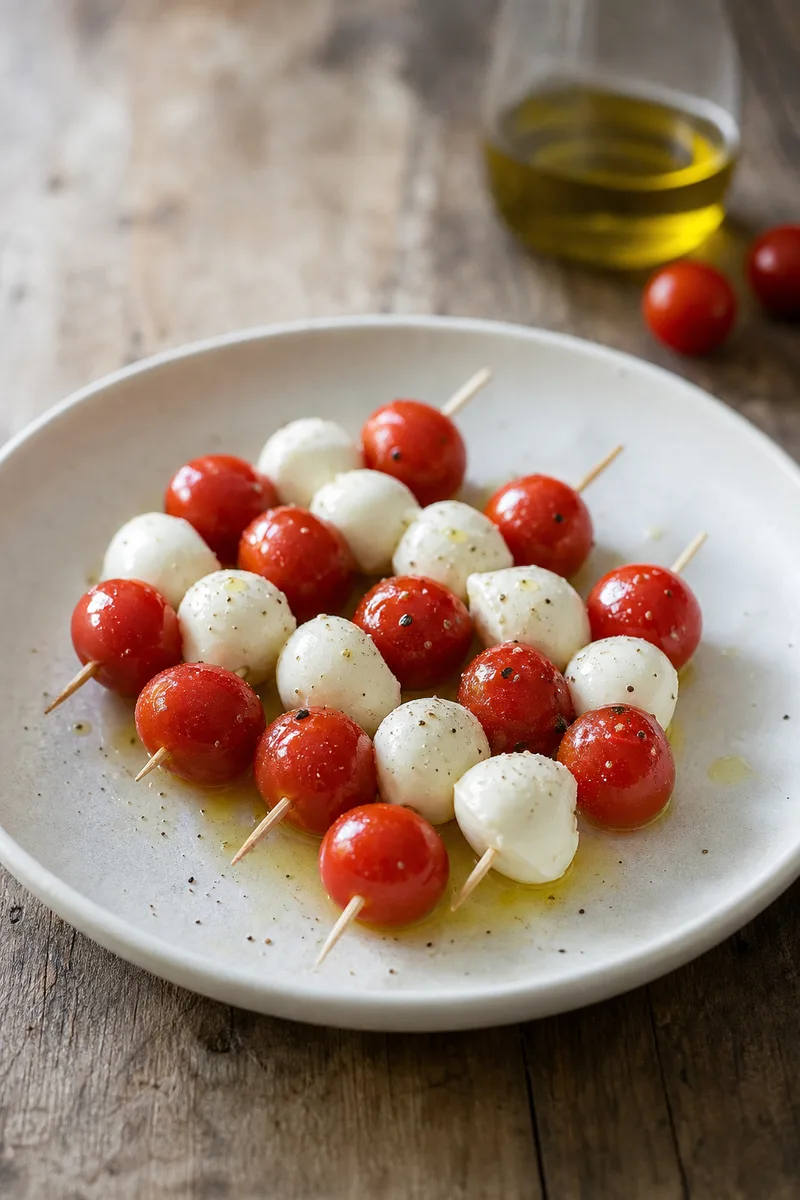 Brochettes tomate-mozzarella
