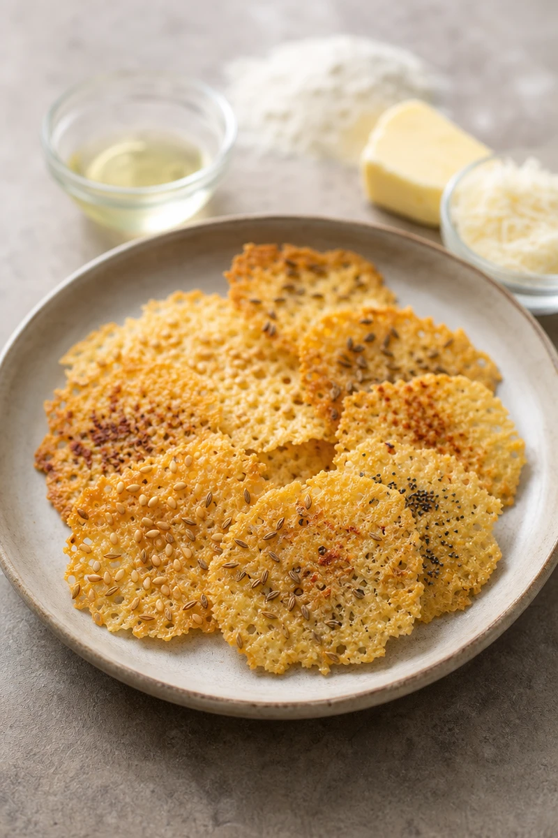 Tuiles salées au parmesan et aux épices