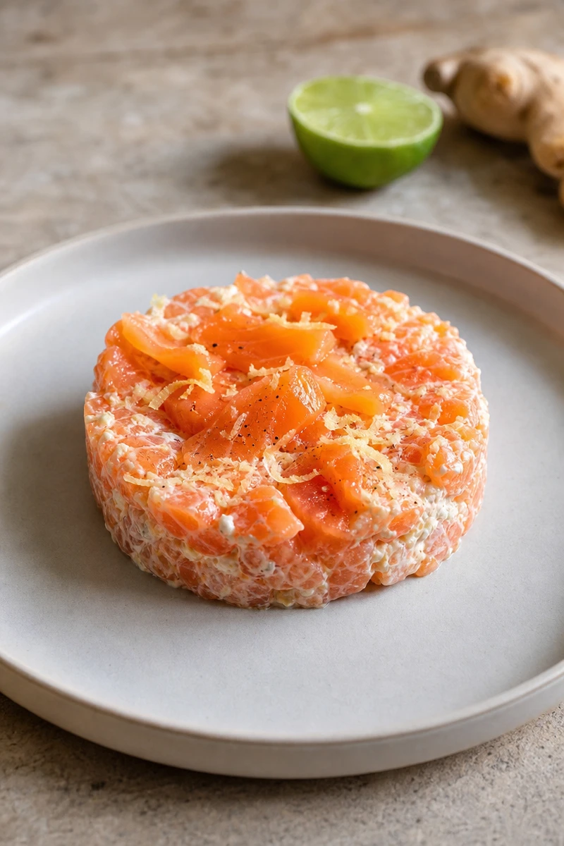 Tartare de saumon frais et fumé