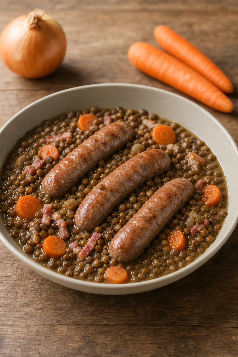 Lentilles et ses saucisses au Thermomix