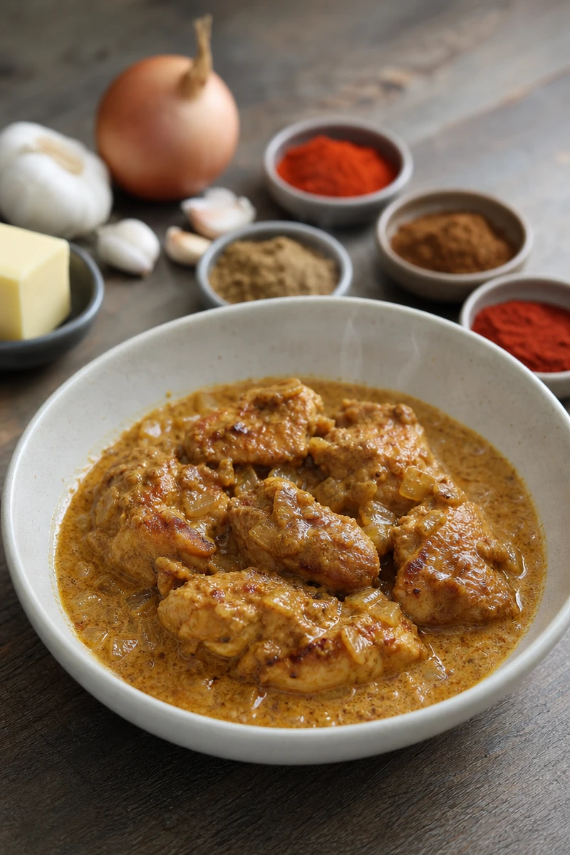Poulet crémeux aux épices indiennes