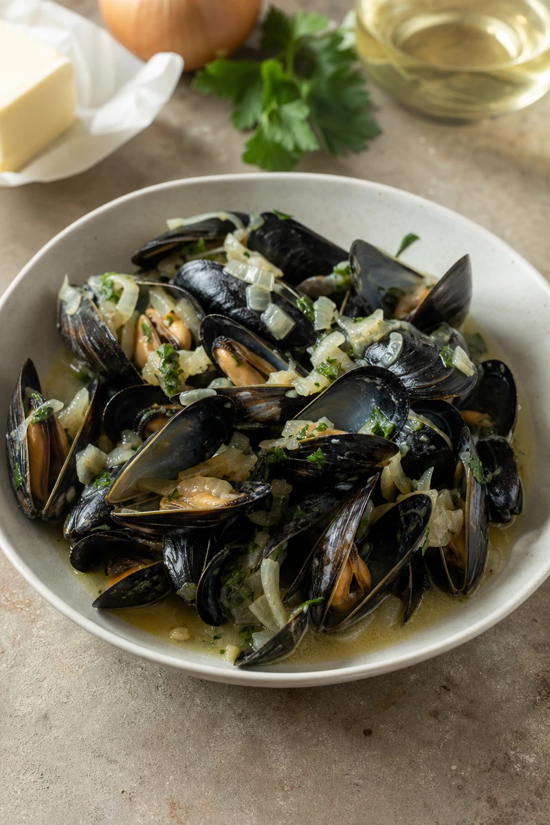 Moules marinières au vin blanc