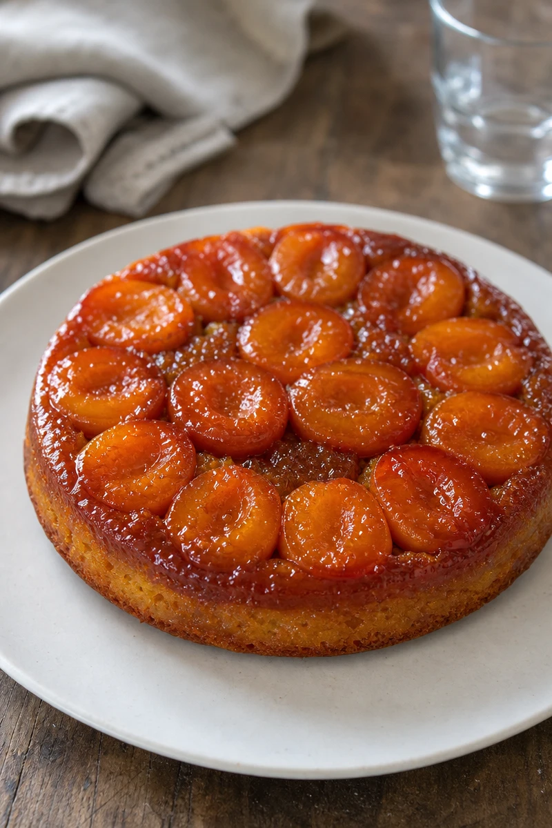 Gâteau aux abricots caramélisés à retourner