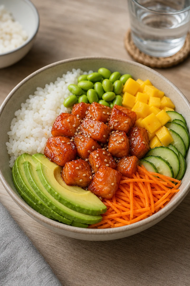 Poke bowl au saumon caramélisé
