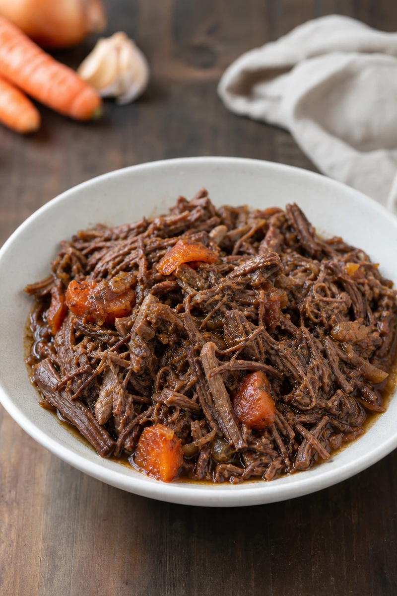 Paleron de bœuf braisé , carottes