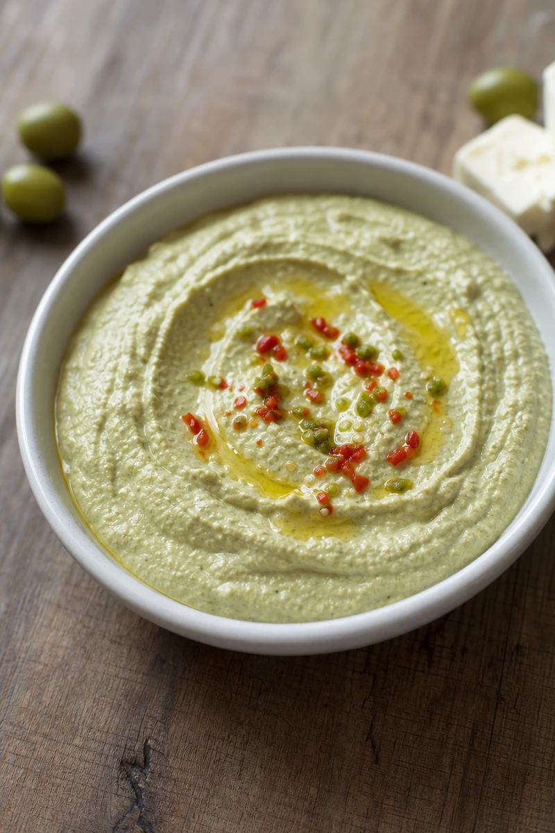 Tartinade crémeuse aux olives vertes et feta