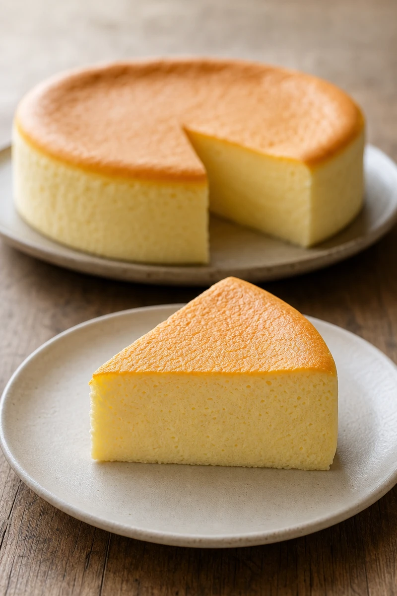 Gâteau japonais aérien au fromage frais