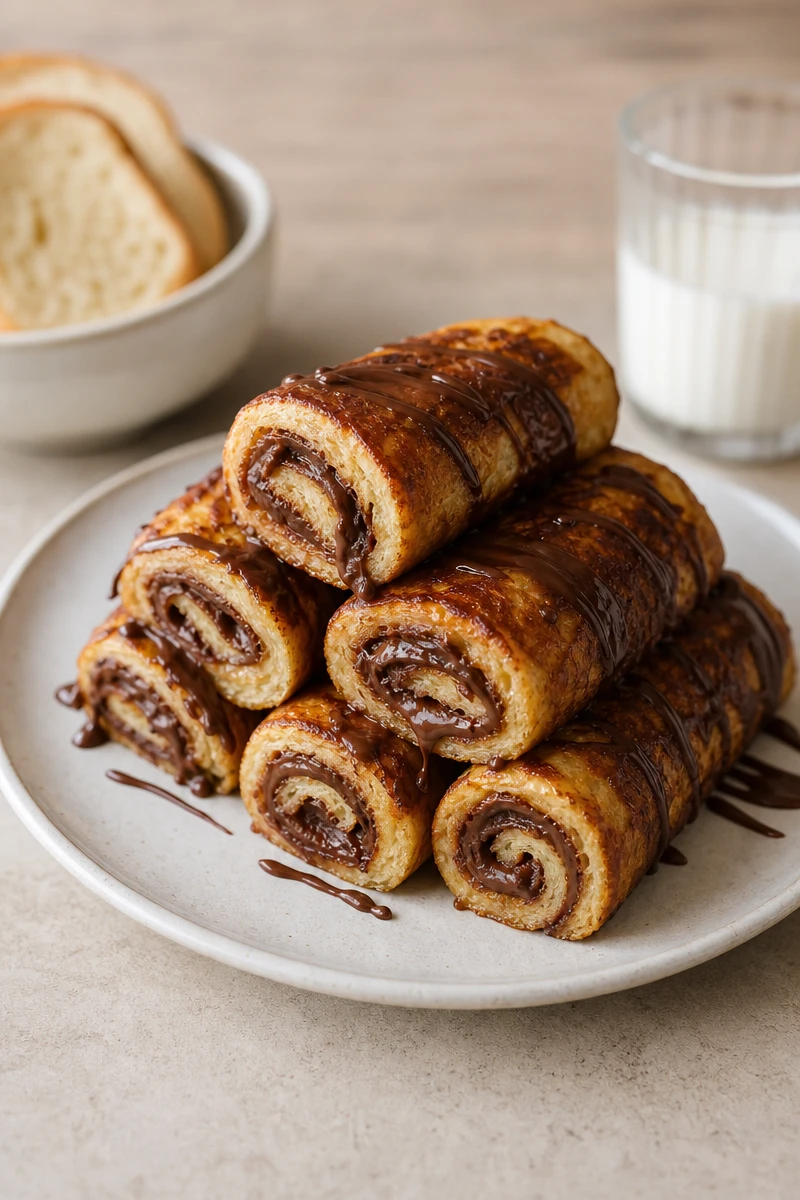 Brioches perdues à la pâte à tartiner