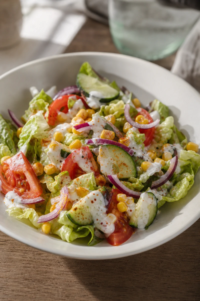Salade fraîche au skyr, citron et huile d’olive