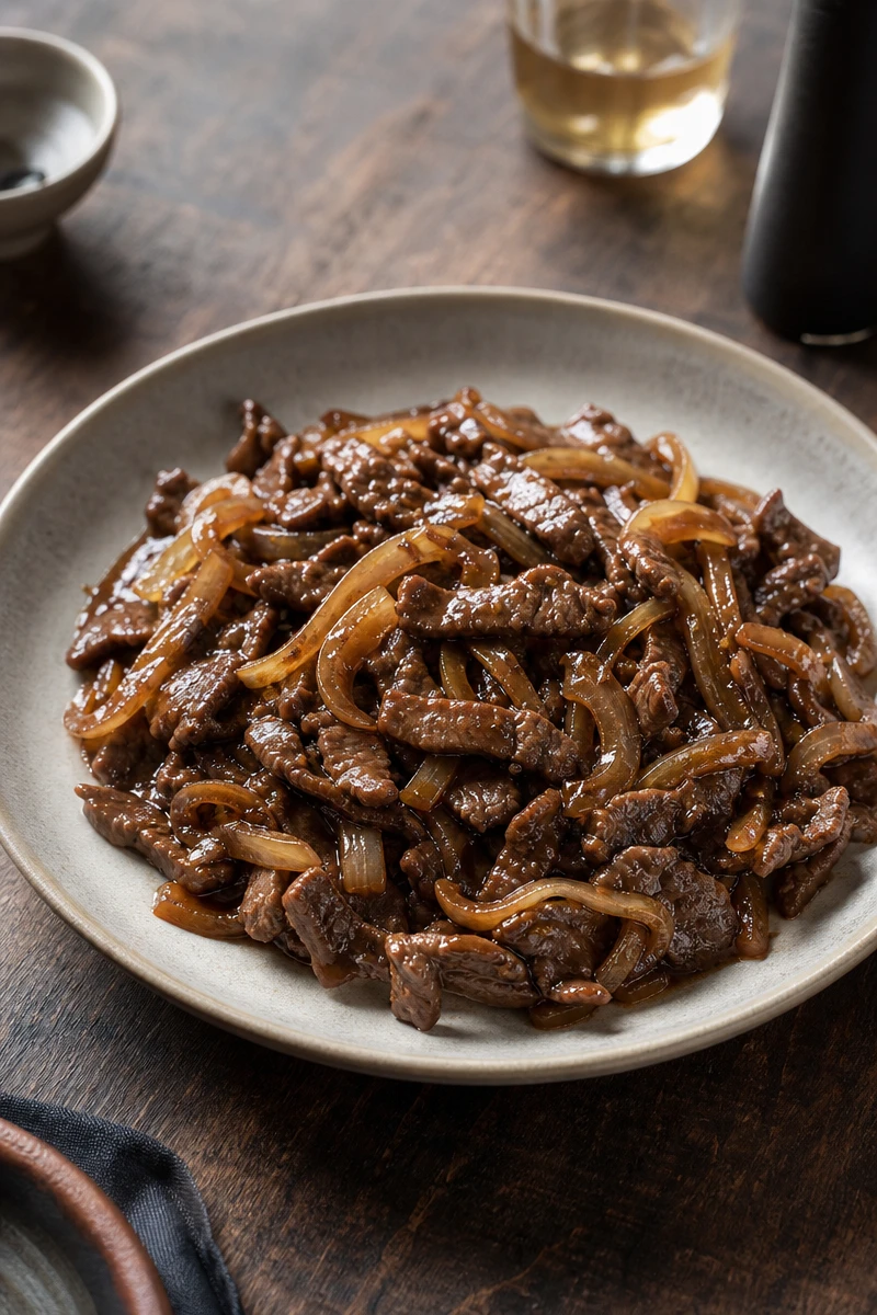 Boeuf sauté aux oignons: recette chinoise