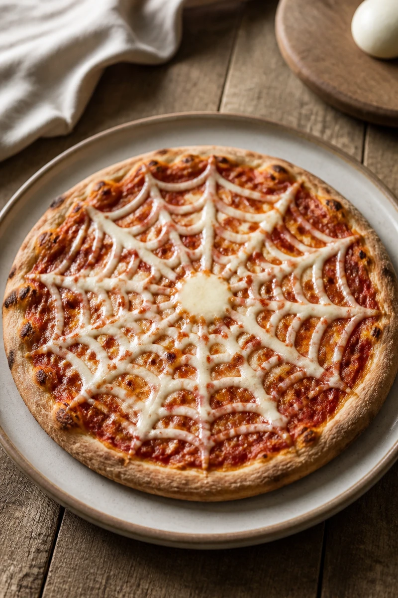 Pizza Spiderman en toile d’araignée