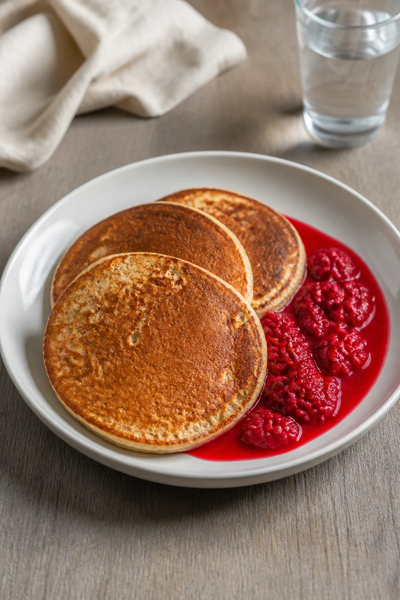Smart pancakes protéinés à la compotée de framboises