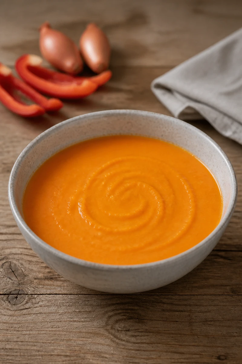 Velouté de carottes et poivrons rouges au thermomix