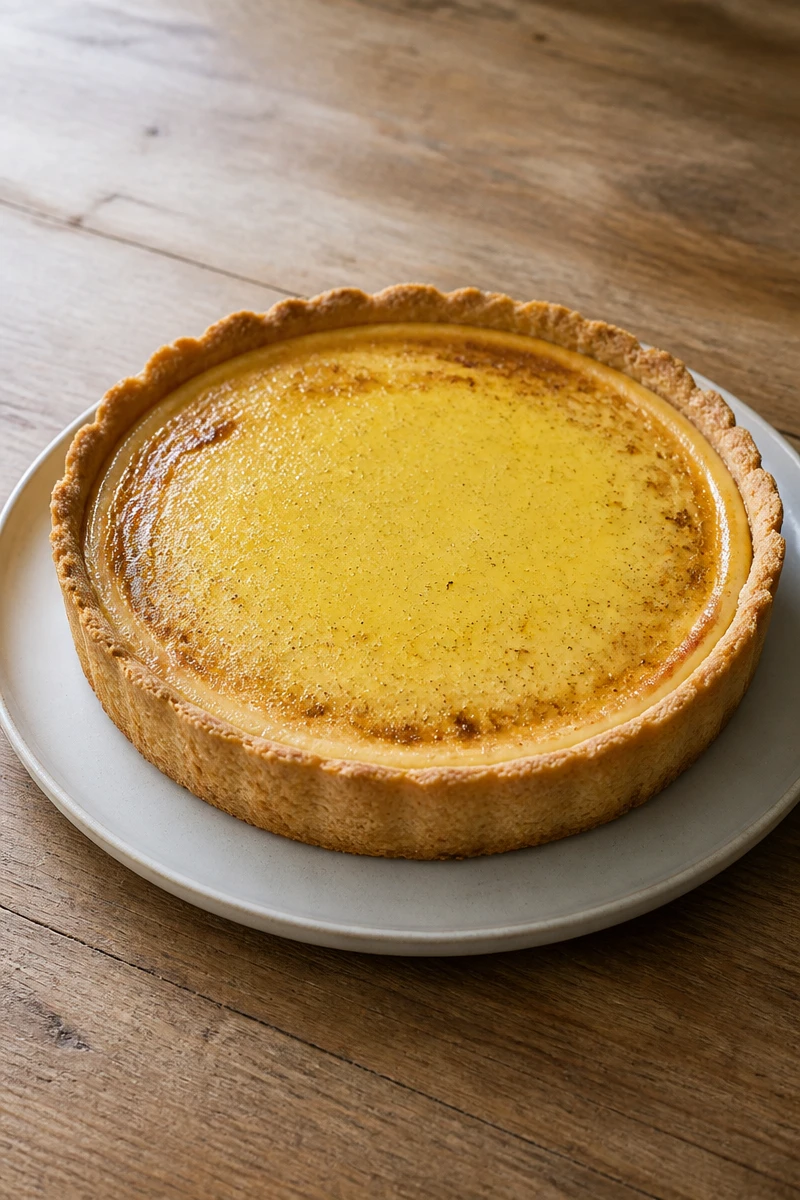 Flan vanillé sur pâte sablée bretonne