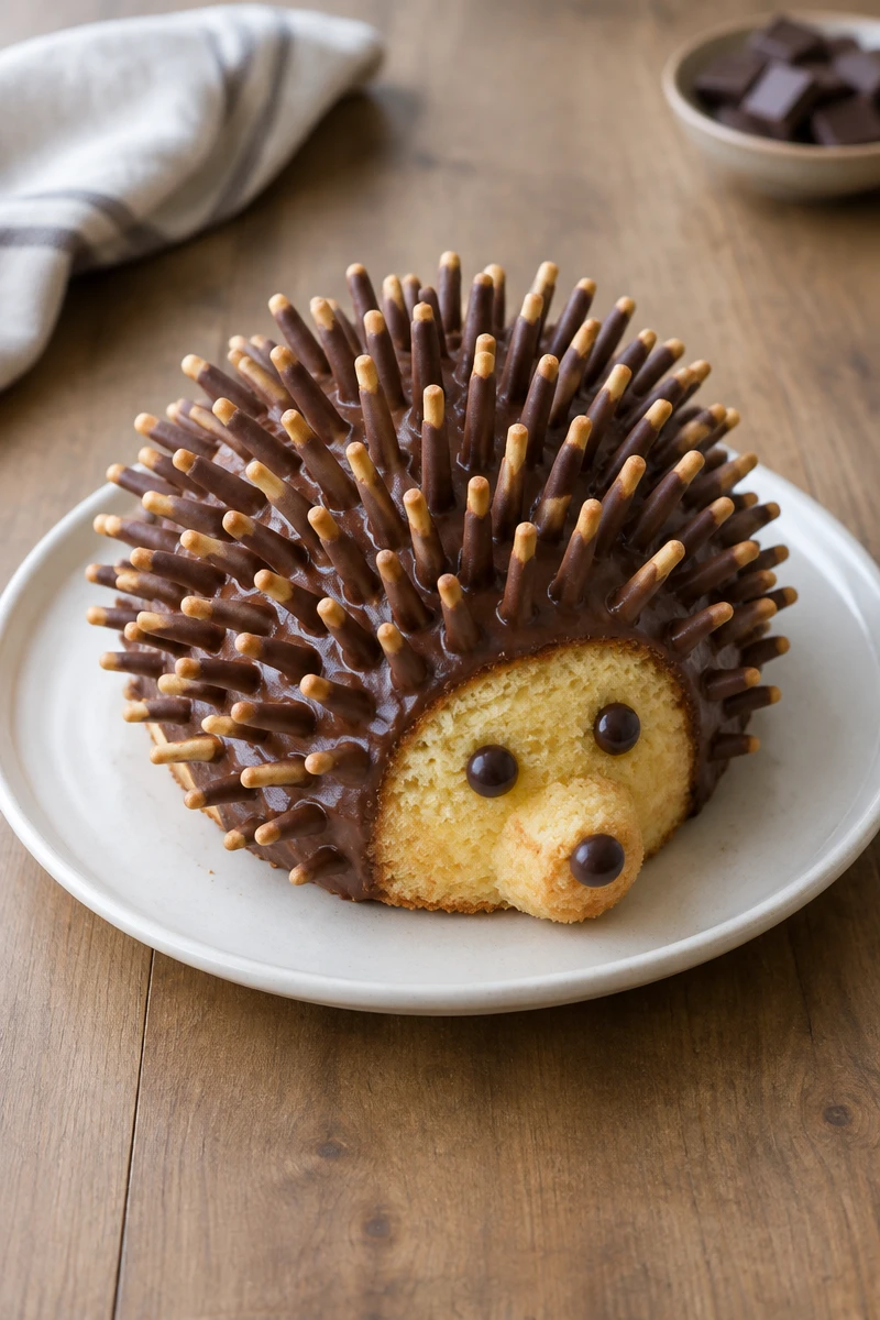 Gâteau hérisson vanille et chocolat