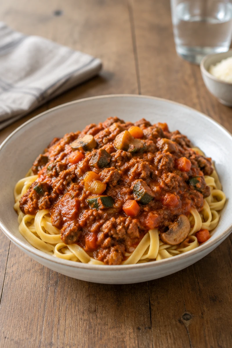 Sauce bolognaise généreuse aux légumes (Thermomix)