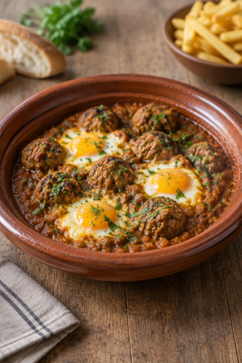 Tajine de kefta aux œufs