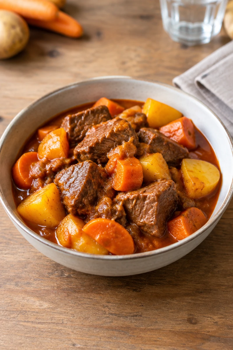 Bœuf fondant aux carottes et pommes de terre