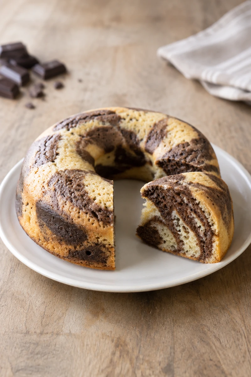 Gâteau marbré vapeur au chocolat