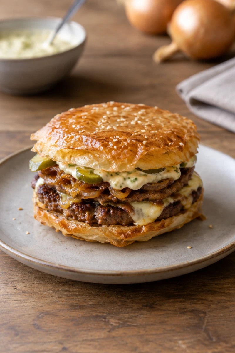 Burger croustillant aux feuilles de riz