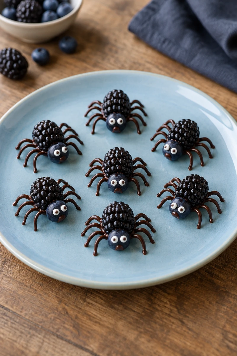 Araignées de mûres et myrtilles au chocolat