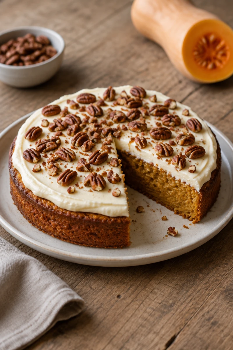 Gâteau moelleux à la butternut et glaçage au cream cheese