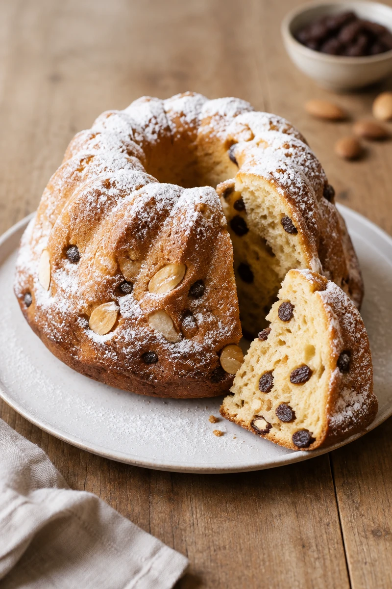 Kougelhopf aux amandes et raisins secs